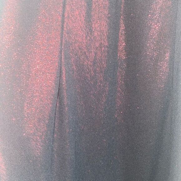 Vintage 90s Y2K Windsor Deep Red Black Mesh Overlay Side Slit Halter Maxi Dress - Picture 5 of 10